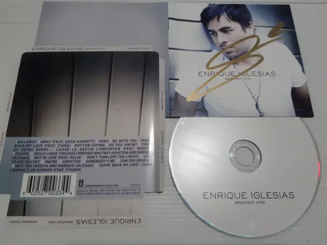 ENRIQUE IGLESIAS autograph cd GREATEST HITS signed live concert collectors rare