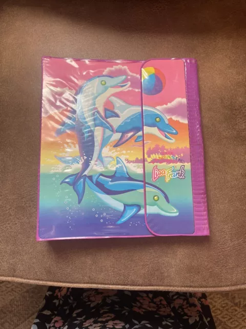 Vintage Lisa Frank Trapper Keeper/ 3 Ring Binder Dolphins—USED