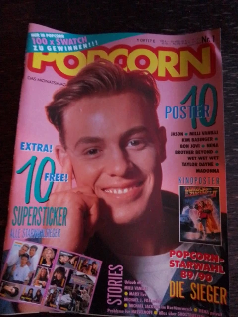 Popcorn Zeitschrift Nr.1/1990 Kim Basinger, Bon Jovi, Madonna uvm.