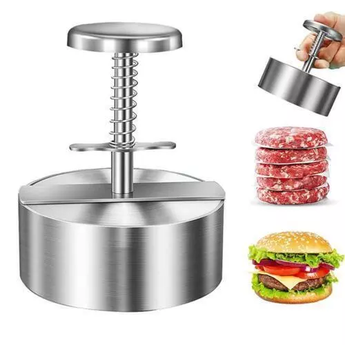 Burger Press Stainless Steel Hamburger Beef Meat Patty Maker Grill Non Stick H