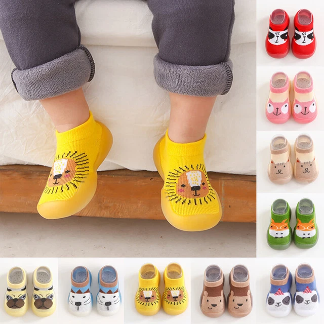Pantofole antiscivolo invernali calde bambini bambina bambini bambino bambino bambino calze di cotone Regno Unito 7