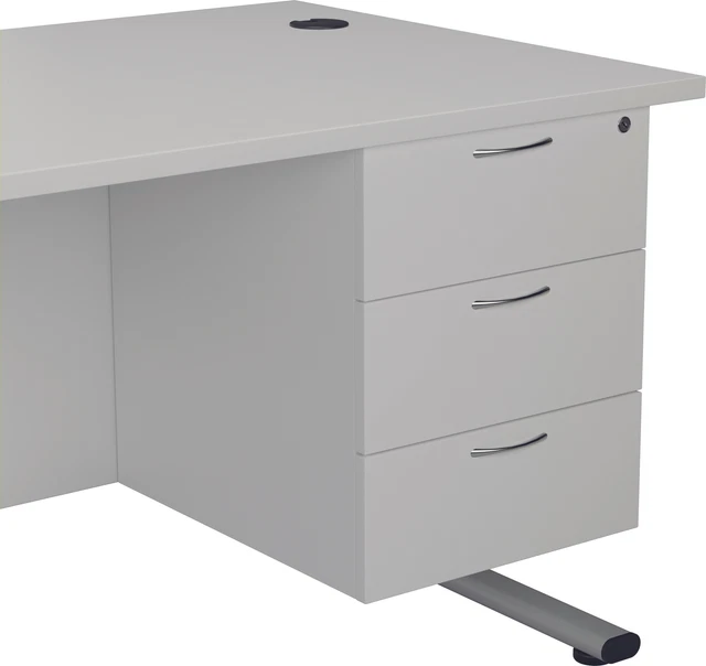 Jemini 655 Fixed Pedestal 3 Drawer White KF74422