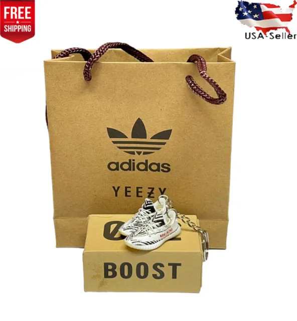 Stylish Adidas 3d Mini Sneaker keychain with Free Box and Bag On Pair Offer
