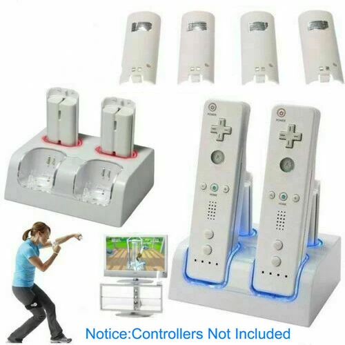 LOT Rechargeable Battery Pack + Wii Controller Charger Dock Station for Nintendo