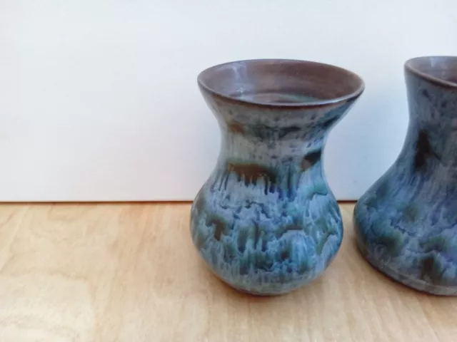 2 × Signed Marcus Goldberger Prima Pottery Folkestone Studio Art Pottery Vases 2