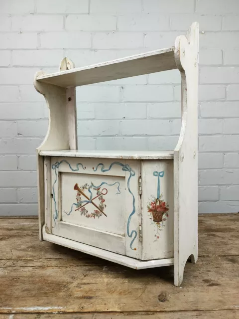 A 19th Century Scandinavian Hand Painted Folk Art Wall Cabinet 3