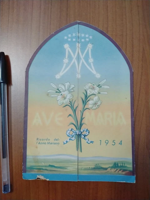 Monza,Istituto Del S.cuore,Ricordo Dell'anno Mariano 1954,Biglietto Decorativo