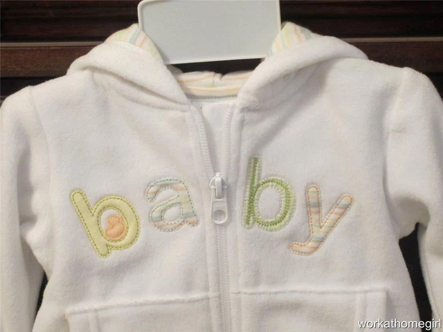 NWT/Infant Boys CARTERS 6 Mos 2 Pc. HOODY/Pants/Fleece/Brand New/White/CUTE!