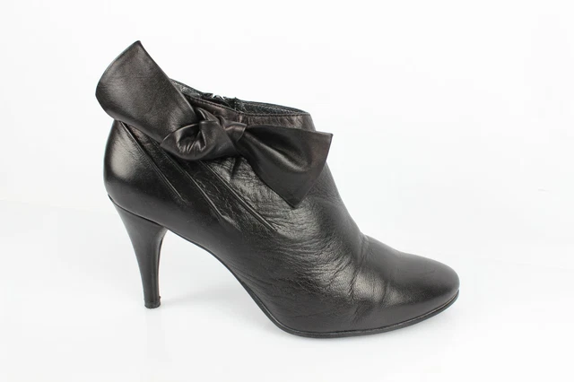 1.2.3. Un Deux Trois Bottines Boots Noeud Cuir Noir T 40 Très bon état