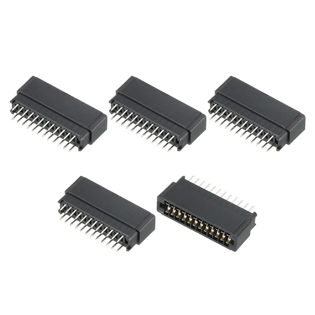 Scheda Bordo Connettore Nero Presa Destra Angolo 24 Pin 2.54mm Passo 5pz