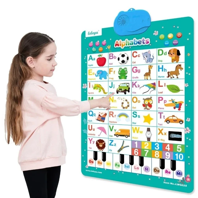 INTERACTIVE ALPHABET WALL Chart Talking ABC Electronic Poster Toy ...