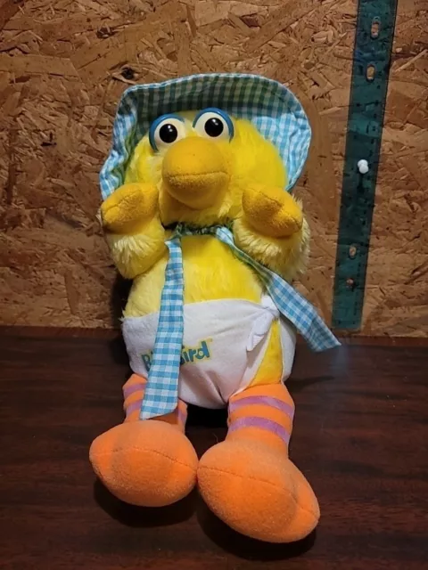 Vintage 1983 Sesame Street Baby Big Bird Hasbro Softies 11" Stuffed Plush Toy