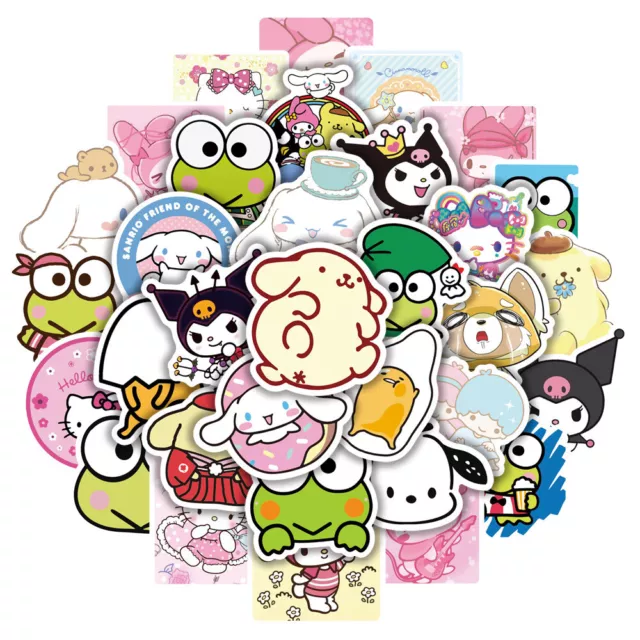 100Pc Kawaii Sanrio Poster Vinyl Decal Bomb Sticker Waterproof Car Skate Sticker