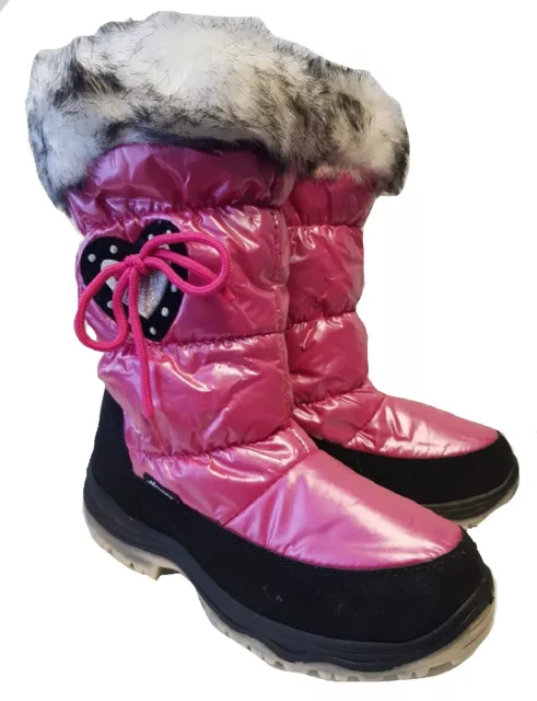 Kinder Winter Kunst Mädchen Flach Warm Pelzfutter Pink MUCKER Schneestiefel 6-2