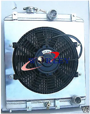 3ROW aluminum radiator + shroud + fan for Honda Civic EK EG 92-00 32mm in/out