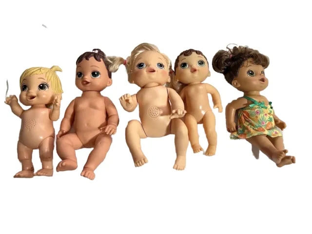 Baby Alive Dolls Lot Of 5 All Work No Batteries Included Brown Blond Hair