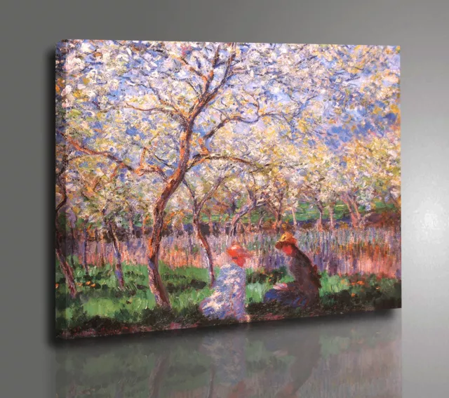 ⭐️ Claude Monet La Primavera Quadro Stampa su Tela Canvas Vernice Pennellate