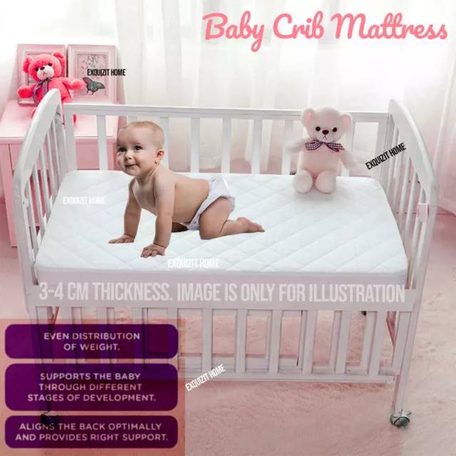 Nursery Baby Quilted Breathable Cot Crib Cradle Pram Mattress 89 X 43 X 4 Cm