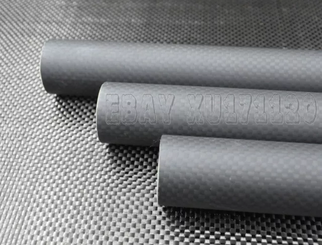 2pc 3K Carbon Fiber Tube Pipe x 500mm OD 5mm 6mm 7mm 8mm 9mm 10mm (Roll Wrapped) 3