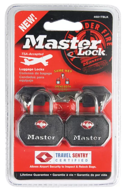 Master Lock 4681TBLK Keyed Alike Luggage Lock 1-1/4 Lx15/16 Hx5/8 W in.