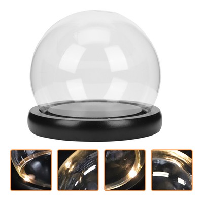 Euro Glass Angelo Campana di Vetro con Base Cupola Vetro 6X10 cm Teca Vetro Esposizione in Vetro Trasparente con Base Campana Vetro Base Legno 