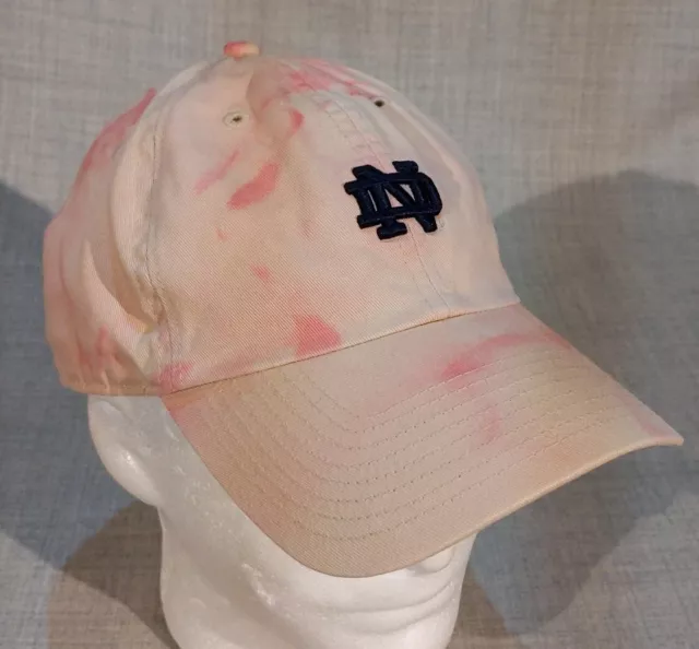 Notre Dame Fighting Irish Pink Tie Dye Cotton Baseball Hat Cap Adult size XL