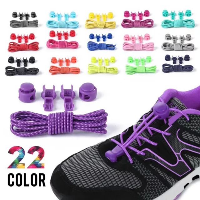 1Pair Elastic Lazy Laces Sport Shoestrings Sneaker Shoelaces  for Kids Adult