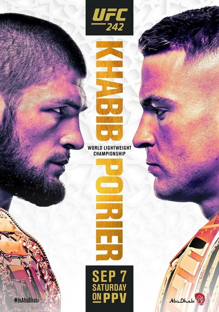 Khabib Vs Poirier Poster Locandina 45X32Cm || Arti Marziali Mma Ufc