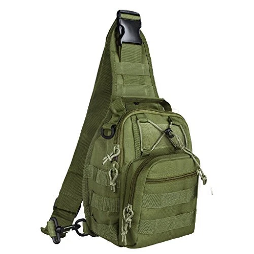 Tactical Backpack,  Waterproof Military Cross-body Molle Sling Chest Army Green