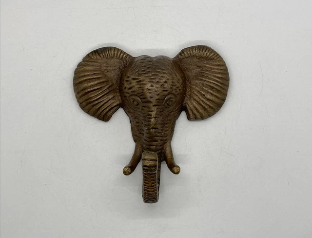 Cast Iron Bronze Wall Mount Elephant Hook Coat Hat Keyring Bath Towel Safari