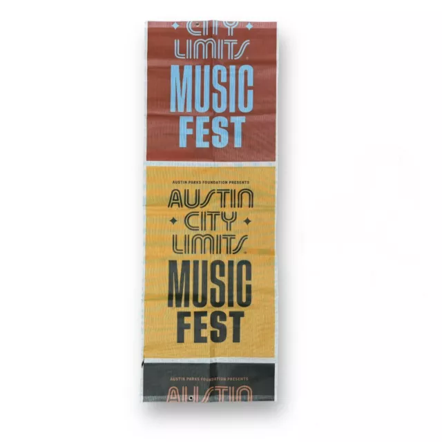 Concert Used LARGE Austin City Limits Music Fest Banner Festival 24”x67” READ