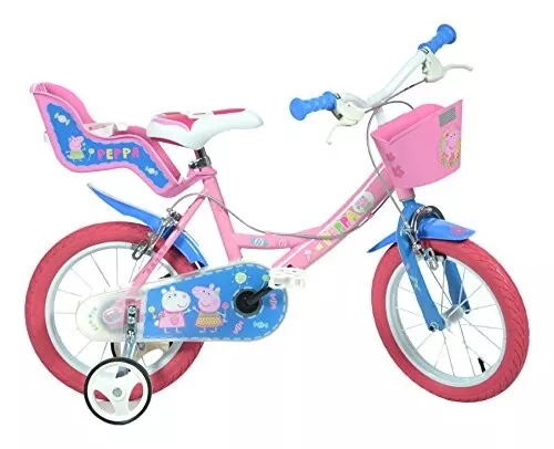 FAHRRAD KINDER PEPPA PIG 14 zoll MÄDCHEN 3 4 5 6 7 JAHRE 95 -127 cm DINO BIKES