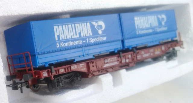 Train Ho Roco Wagon Multifret + Caisse Panalpina Ref 46361