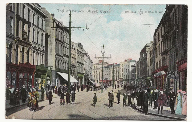 1905 Postcard Top of Patrick Street Cork -  Cork Postmark Ireland