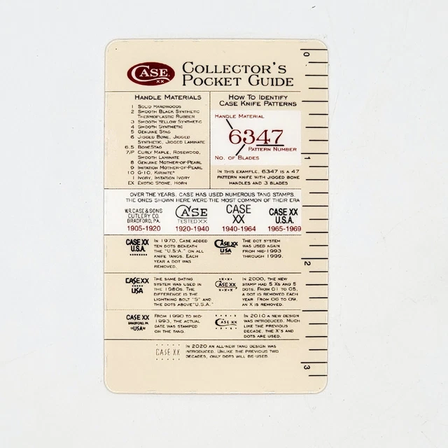 CASE XX KNIFE Collector's Pocket Guide Identification Card Credit Card