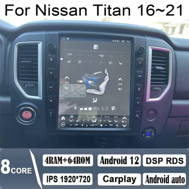 13" Android Navigation Car GPS Stereo Tesla Style For Nissan Titan XD 16~21