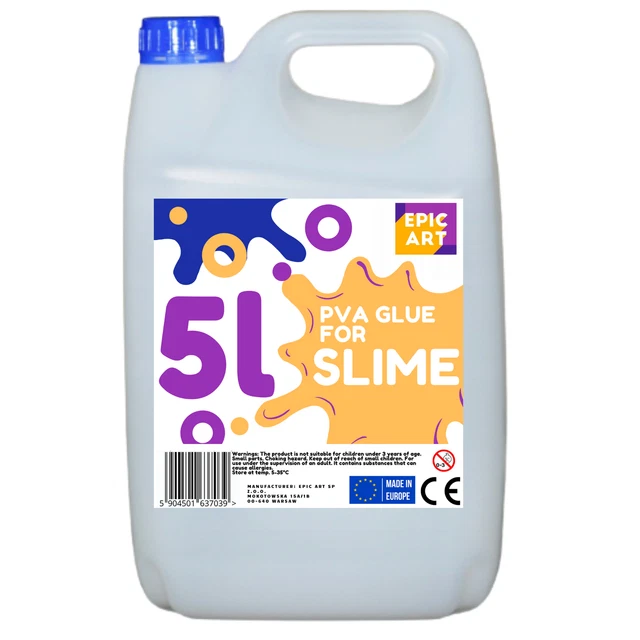 Adhesivo transparente PVA, 5L para Slime, 5000 ml - Epic Art