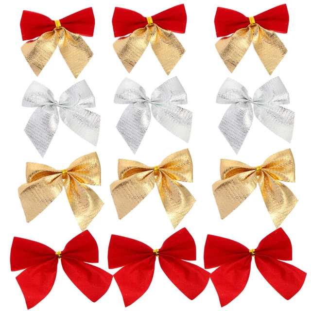 60Pcs Weihnachten Kranz Bogen Urlaub Baum Bogen Weihnachten Dekorative Bogen