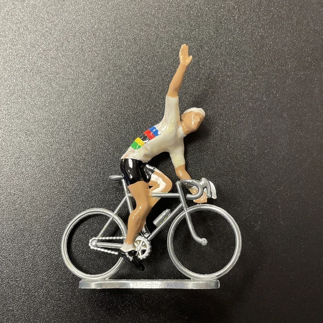 JOUET CYCLISTE PLOMB, maillot Champion du Monde (arc en ciel) 🌈 Van Der