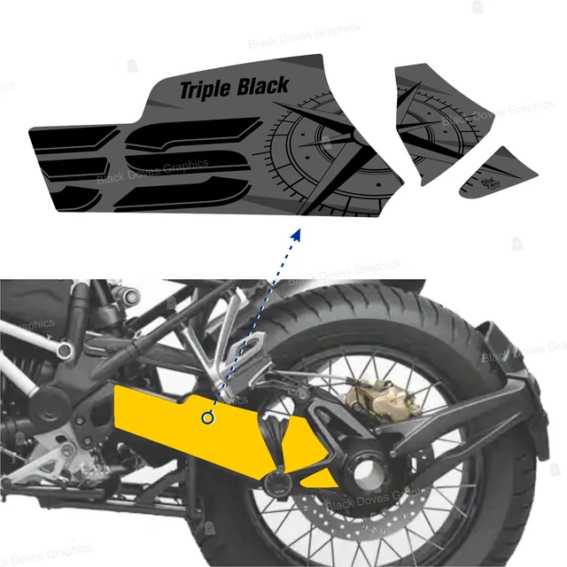 Adesivi Protezioni Cardano Forcellone Compatibili con BMW R1250 GS TRIPLE BLACK