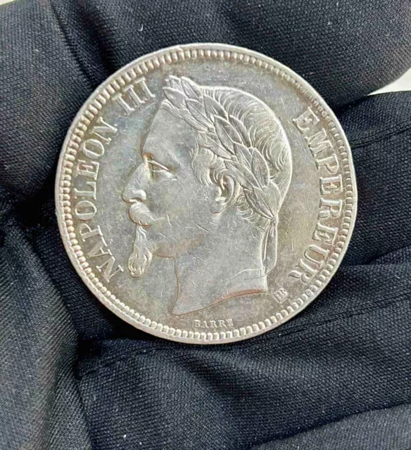 5 Francs 1868 Napoleon III Empire Francis Silver Coin