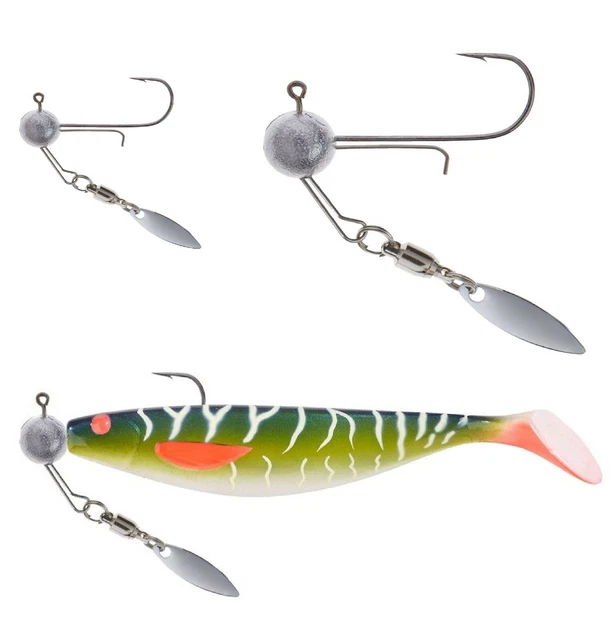 Balzer Shirasu Spinner Jig 2er Pack Jigkopf mit Spinnerblatt Spin Jig Kopf