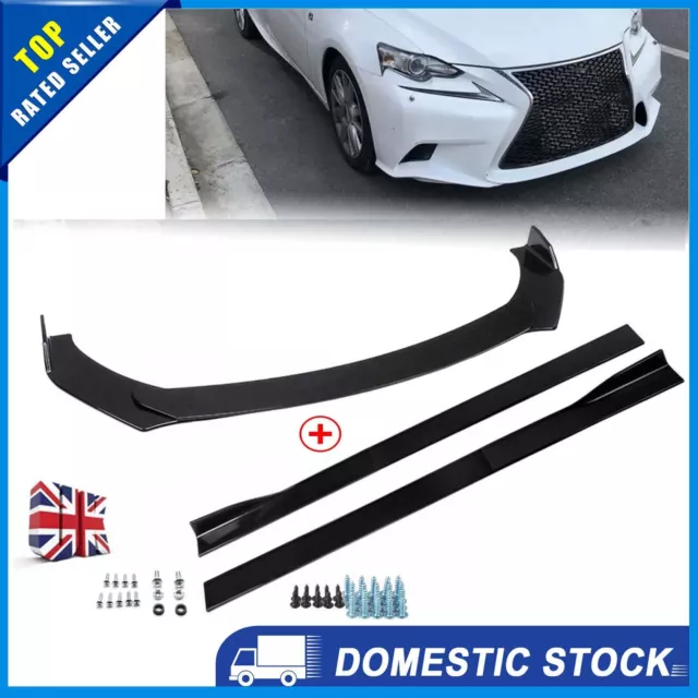 Front Bumper Lip Spoiler Splitter +86.6"Side Skirts For LEXUS IS200T IS250 IS350 2