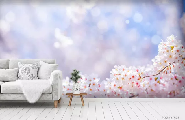 3D Spring Cherry Blossom Flower Wallpaper Wall Murals Removable Wallpaper 692