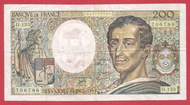 Billet FRANCE : de 200 frs Montesquieu 1992