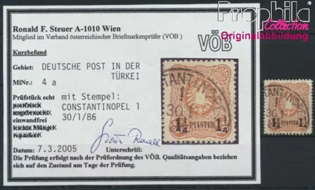 Briefmarken Dt. Post Türkei 1884 Mi 4a geprüft gestempelt(8983979