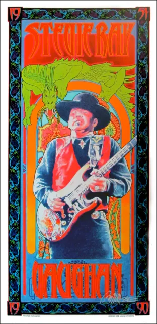 Stevie Ray Vaughan Poster 1990 Artist Edition Hand-Signed Bob Masse includes COA