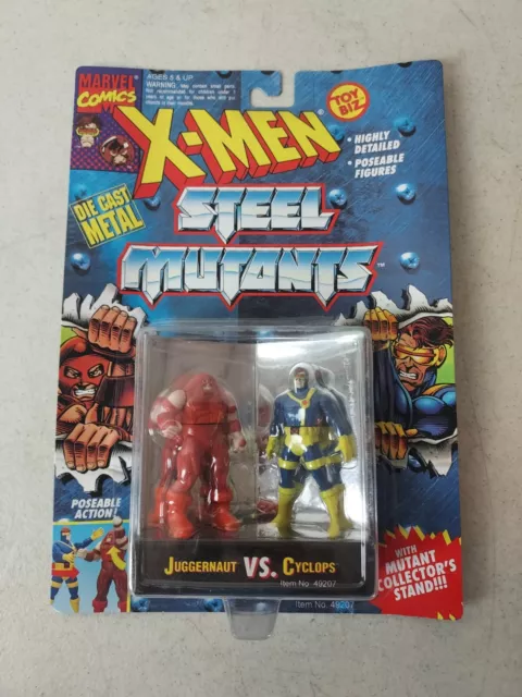 vtg 1994 Toy Biz X-Men Steel Mutants Juggernaut vs. Cyclops Die Cast Action