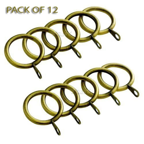 Metal Curtain Rings Pole Rod Voile Net Hanging 38mm Internal Diameter 12 Pack