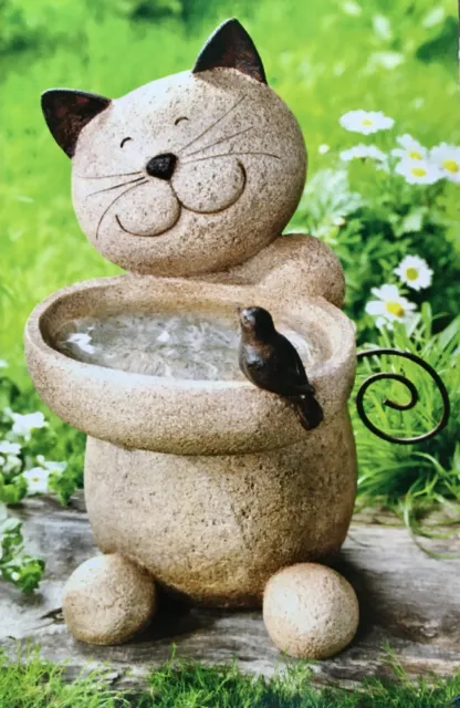 Bird drinks with cat with birds NEW 30 cm high-